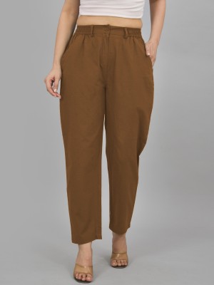 QuaClo Regular Fit Women Brown Trousers