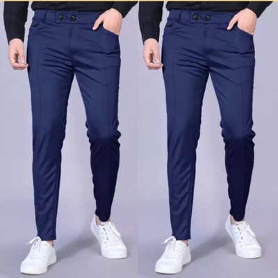 Kpkrathore Regular Fit Men Blue Trousers