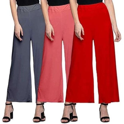 ANURUPAM FASHION Flared Women Grey, Pink, Red Trousers