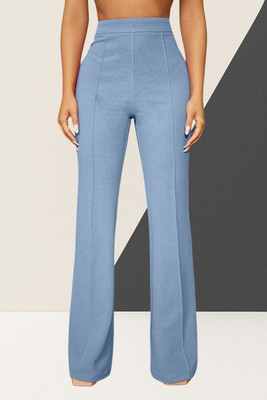 SKD TRENDZ Comfort Fit, Regular Fit Women Light Blue Trousers