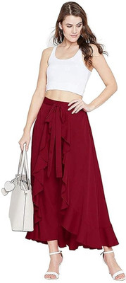 Yashdiv Garmentz Flared Women Maroon Trousers