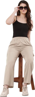 Kintu Parantu Regular Fit Women Cream Trousers