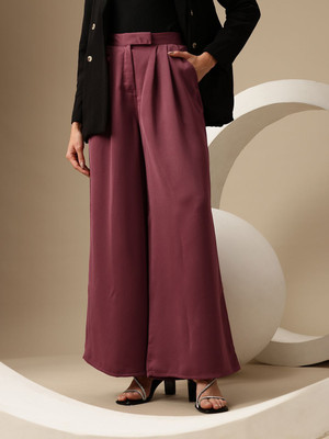 CHEMISTRY Flared Women Brown Trousers