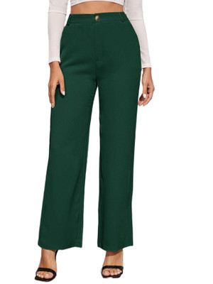HOC Regular Fit Women Green Trousers