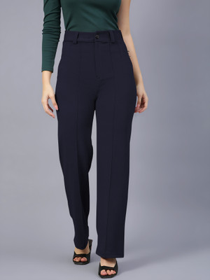 Maheshvi Regular Fit Women Dark Blue Trousers