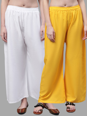 VALLES365 by S.c. Flared Women White, Yellow Trousers