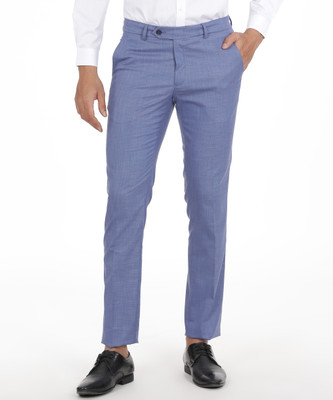 PETER ENGLAND Slim Fit Men Blue Trousers