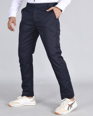 BLEZZA Regular Fit Men Dark Blue Trousers