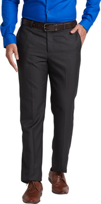 PARK AVENUE Regular Fit Men Black Trousers