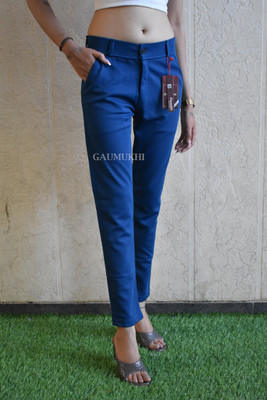 GAUMUKHI CREATION Slim Fit Women Blue Trousers