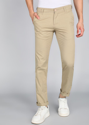 PROVOGUE Slim Fit Men Beige Trousers