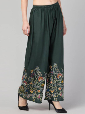 SHENEXAS Regular Fit Women Dark Green Trousers