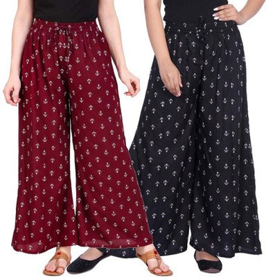 Aarul Fashion Regular Fit Women Black, Maroon Trousers