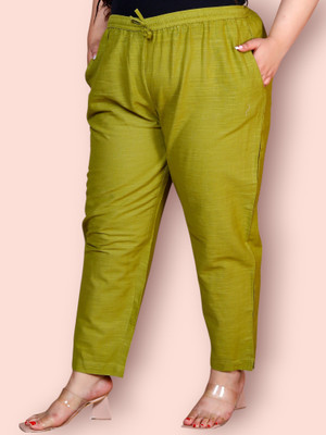 Prin Fashion House Regular Fit Women Green Trousers