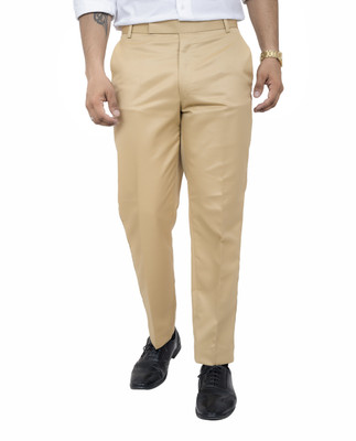 ALJAAMI Regular Fit Men Khaki Trousers