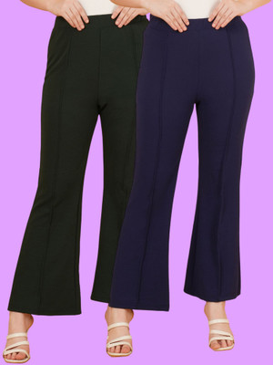 Parona Regular Fit Women Green, Blue Trousers