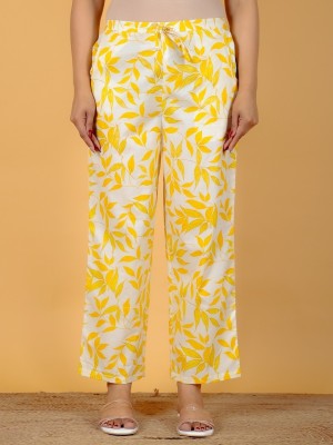 Aramya Comfort Fit Women Yellow Trousers