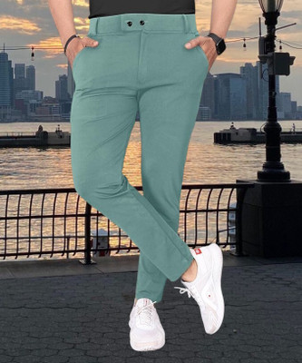 THE PVR CLOTHING Straight Fit Men Light Green Trousers