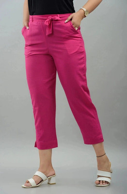 IQRAAR Regular Fit Women Pink Trousers