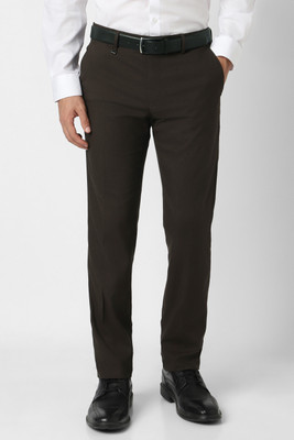 VAN HEUSEN Slim Fit Men Brown Trousers