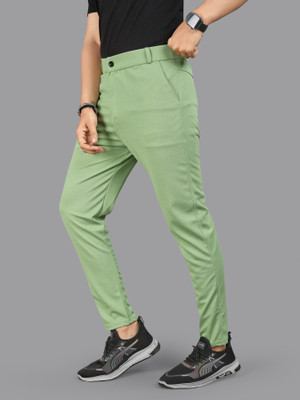 HK HUB Regular Fit Men Light Green Trousers
