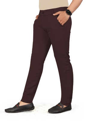 BLAINE Slim Fit Men Brown Trousers