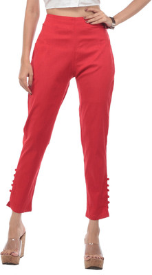 TRUELADY Regular Fit Women Red Trousers