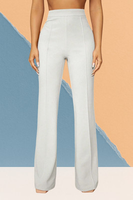 SKD TRENDZ Comfort Fit, Regular Fit Women White Trousers