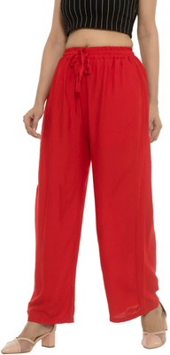 AARMAD Relaxed Women Red Trousers