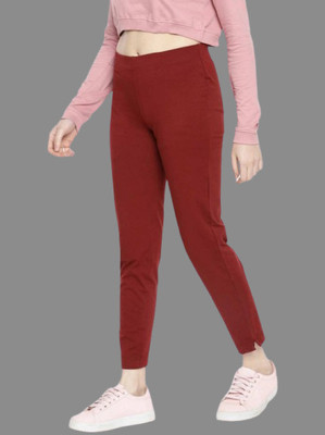 Shree Dutt Creation Regular Fit Women Maroon Trousers