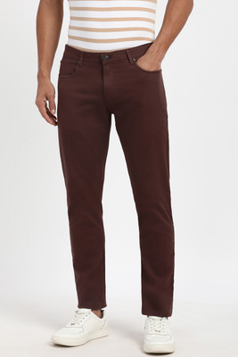 PETER ENGLAND Regular Fit Men Maroon Trousers