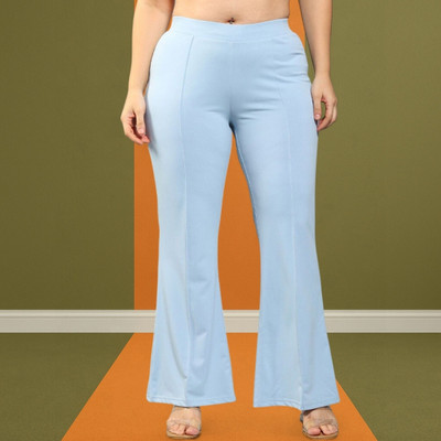 Anitafashion Loose Fit Women Light Blue Trousers