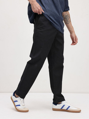 Roadster Relaxed Men Black Trousers