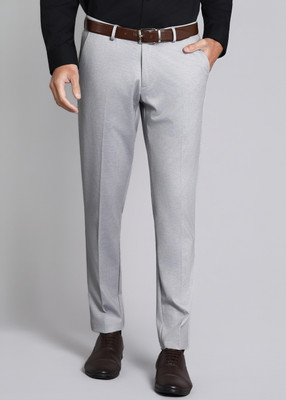 Louis Philippe Ath.Work Comfort Fit Men Grey Trousers