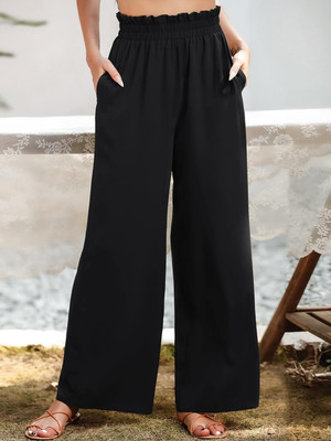 HouseOfCommon Regular Fit Women Black Trousers