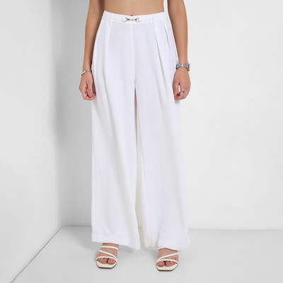 Annabelle by Pantaloons Comfort Fit Women White Trousers