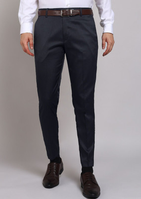 CrayLyf Slim Fit Men Dark Blue Trousers