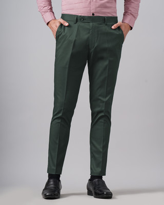 MANCREW Regular Fit Men Dark Green Trousers