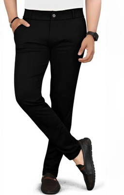SOUNDRYAFABRIC Regular Fit Men Black Trousers