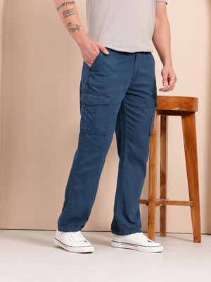 Mast & Harbour Straight Fit Men Blue Trousers