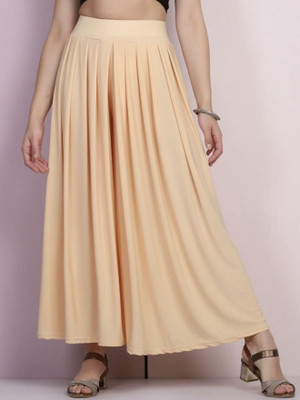 Tannu Fashion Flared Women Beige Trousers