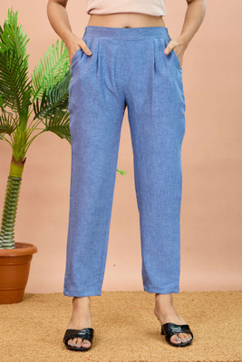 VieApparels Regular Fit Women Blue Trousers