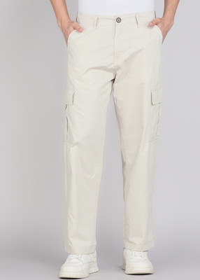 WROGN Loose Fit Men Beige Trousers