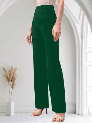 Levony Regular Fit Women Green Trousers