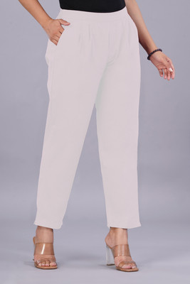 VENITYWAVE Regular Fit Women White Trousers