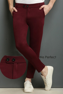 chirag enterprises Slim Fit Men Maroon Trousers
