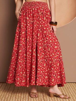 LookShine Flared Women Red, Yellow Trousers