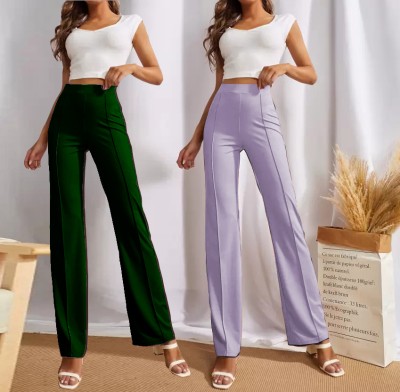 KASHIAN Relaxed Women Green Trousers