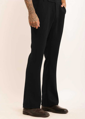 GuptaJiTraders Regular Fit Men Black Trousers