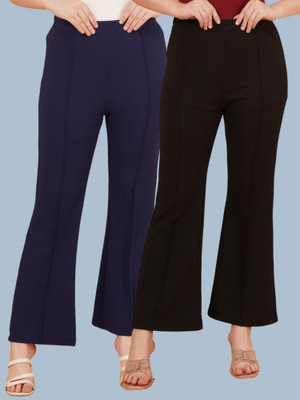 Kintu Parantu Regular Fit Women Blue, Black Trousers